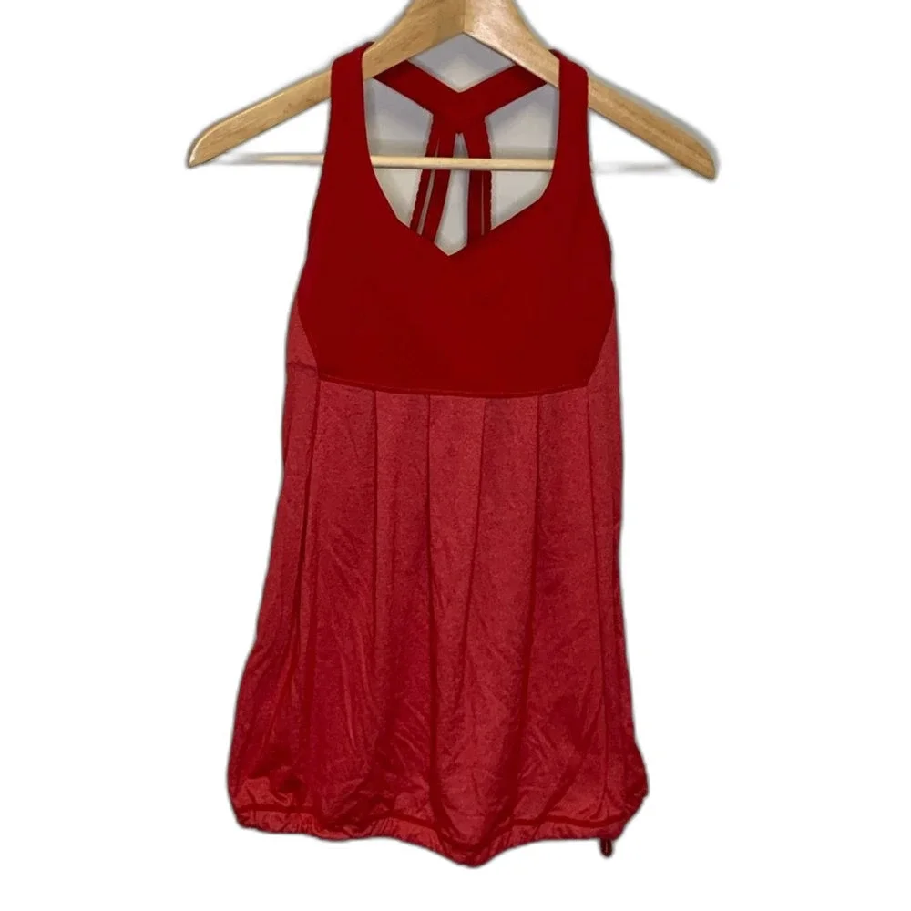Lululemon Women's Power Technique Bright Red Racerback Athletic Tank Top Size 4